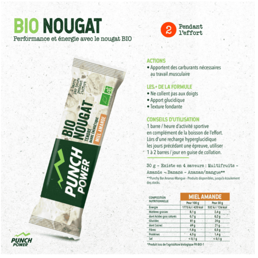 Barre énergétique miel amandes x24 - Punch Power