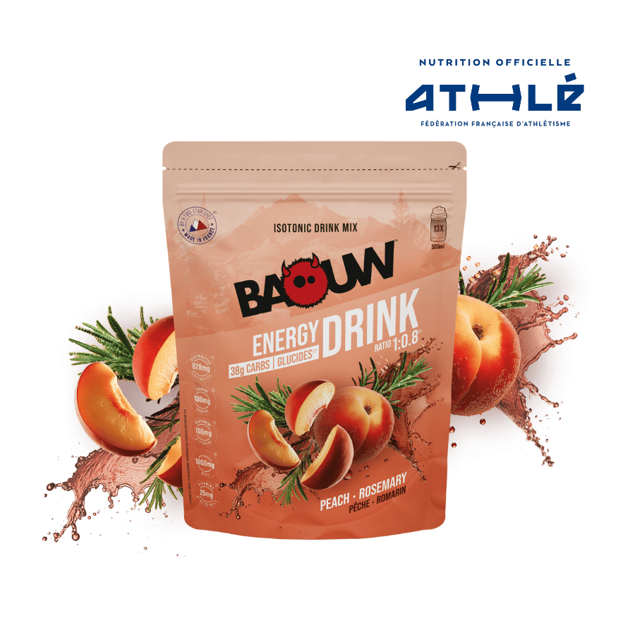 Boisson énergétique pêche, romarin - Baouw