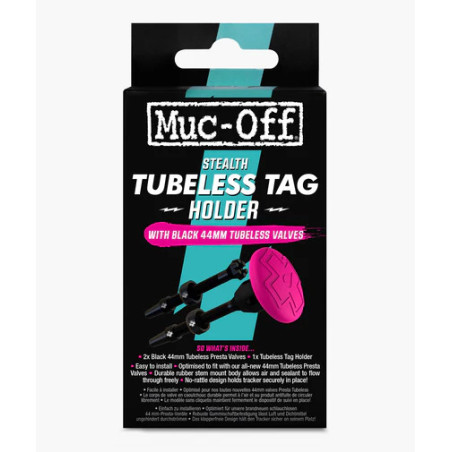 Antivol Apple tag Stealth Tubeless Tag Holder & 44mm Valve Kit - Muc-Off