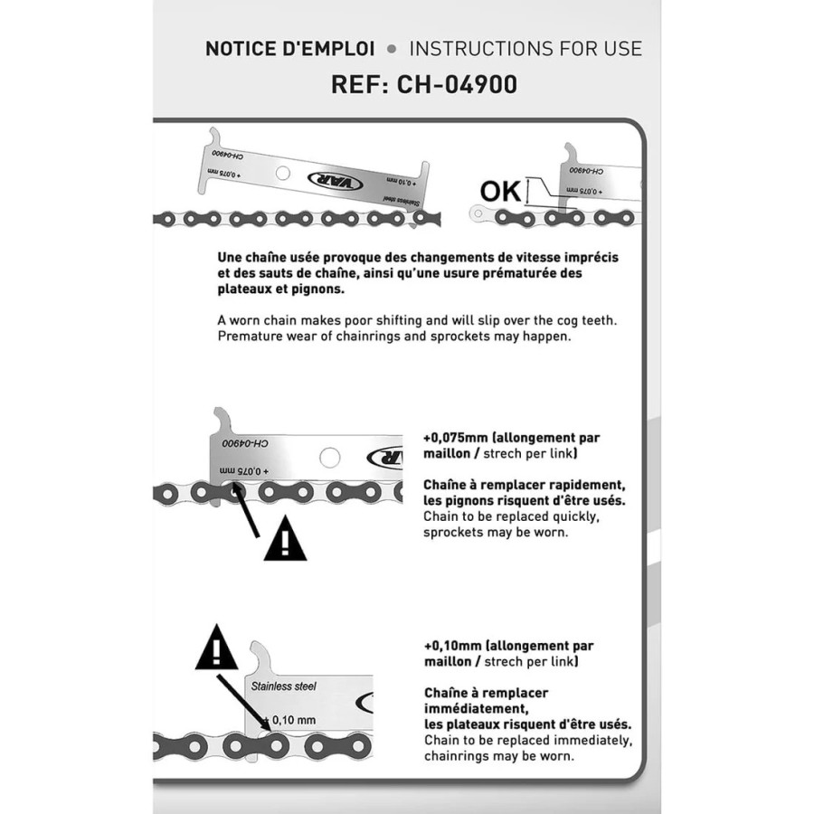 var outils Contrôleur d'Usure de Chaîne vélo - VAR