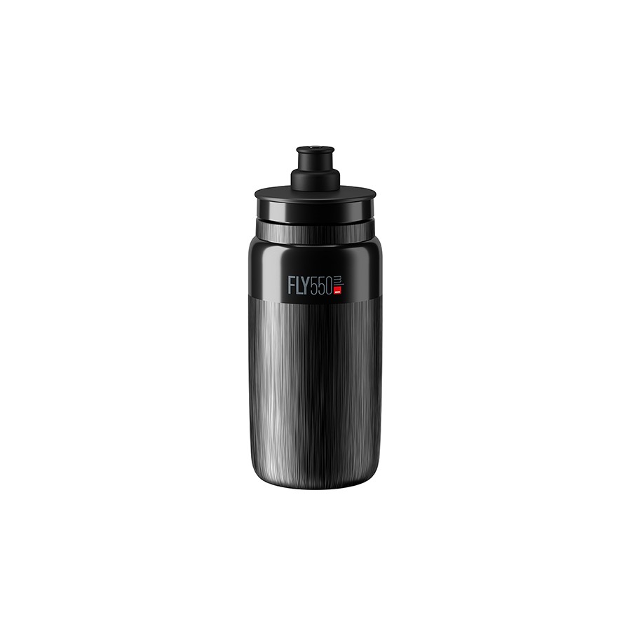 elite bidon fly tex noir, logo gris 550ml