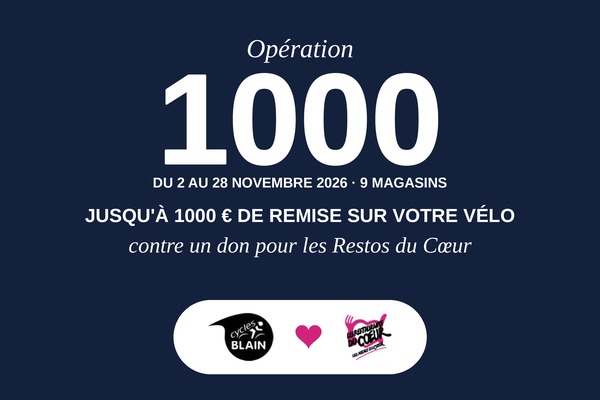 Operation 1000 euros de remise contre un don pour les restos du coeur